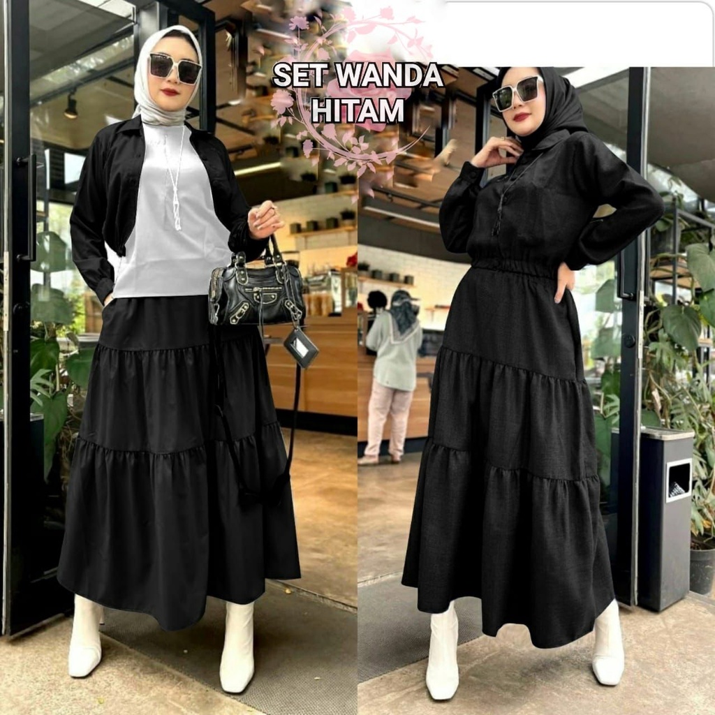 SET WANDA Setelan Baju Wanita Dewasa Import Model Hijabers Kekinian Terbaru 2022