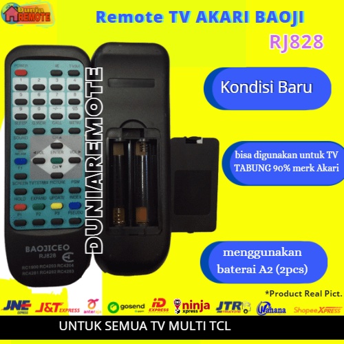 Remot Remote TV Tabung Slim Flat AKARI series tanpa setting