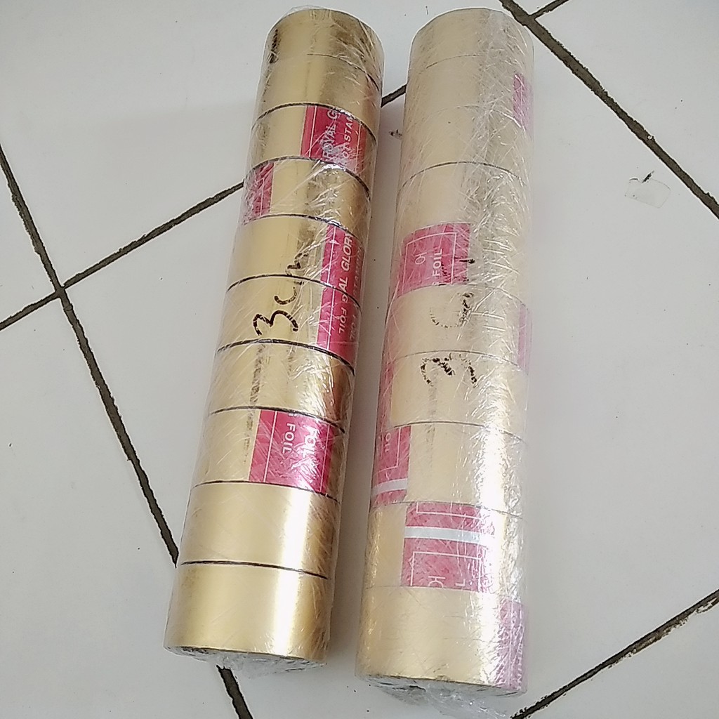 

Ribbon Tape Gold 30mm x 100m Hot samping foil pita Tinta Mesin Coding