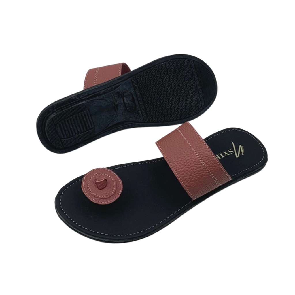 Insyira - Sandal Wanita Juliana / Sandal Papirut Wanita Non Slip Alas Hitam / Sandal Wanita Japit Jamur