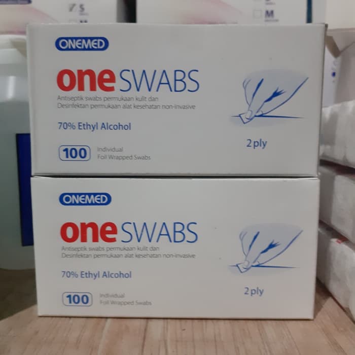 New One Swab Kapas Alkohol 2ply OneMed box 100pcs