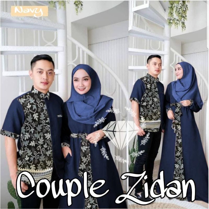 CP ZIDAN BATIK, COUPLE PASANGAN, MOSCREPE, GAMIS HIJAB MUSLIM, MAXY DRESS, 2 UKURAN