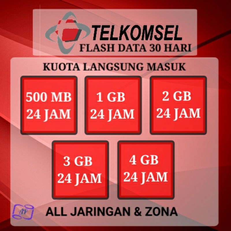 PROMO MURAH Paket Kuota Internet Telkomsel Flash Data 24 Jam 30 Hari