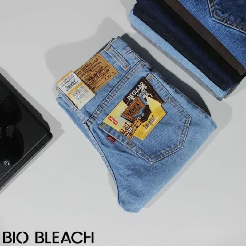 HARGA PROMO!!! Bisa (COD) CELANA PANJANG JEANS STANDAR PRIA Biru Muda Bioblit reguler fit murah gaya