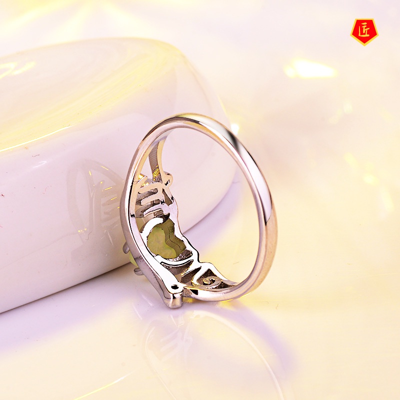[Ready Stock]Simple Personality Heart-Shaped Opal Ring