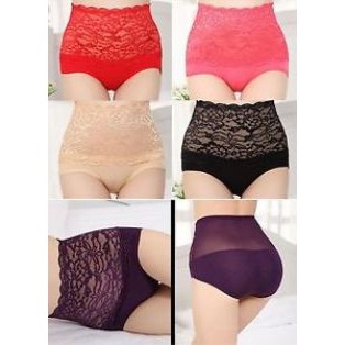 Sexy Lace High Waist Panties (mengecilkan perut &amp; menaikan pantat ) cd