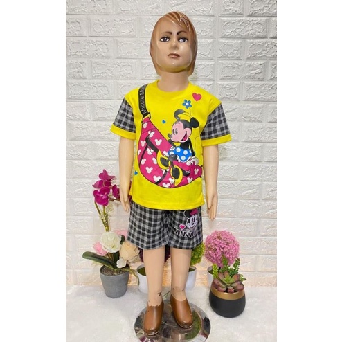 SET ANAK PEREMPUAN TAS MICKY MJR104/set anak perempuan micky disnep/baju anak cewek keren mickymouse