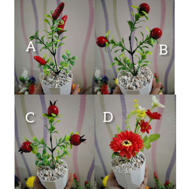 BUNGA HIAS PLASTIK POT MINI