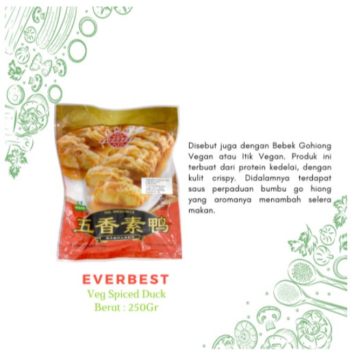

Everbest Spiced Duck Bebek Kulit Tahu Vegetarian Vegan Beku 250gr