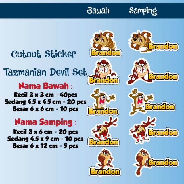 

Label Cut Out Tazmanian Waterproof