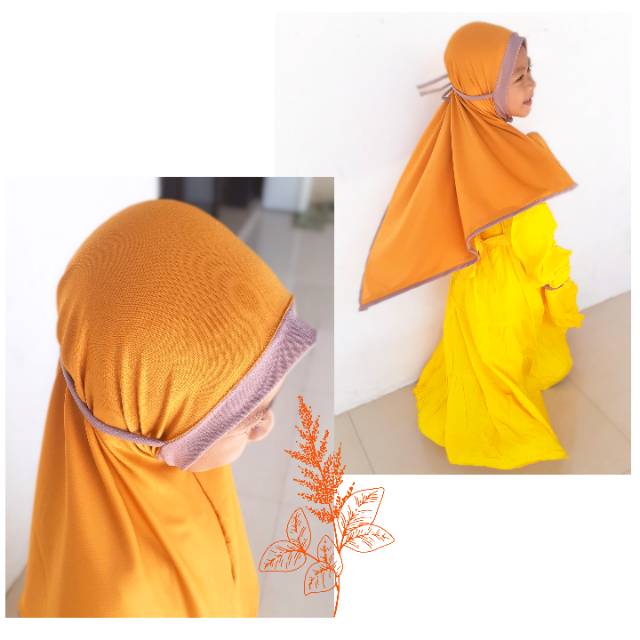 HIJAB ANAK / KHIMAR ANAK - NON PED TALI - CANDY 2 TONE BAHAN STELLA PREMIUM - BEST SELLER BISA COD