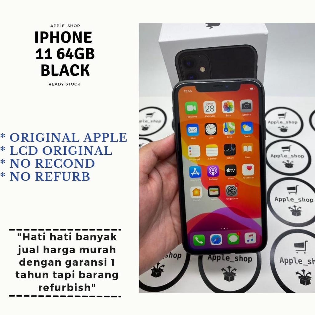 iPhone 11 64gb Black Lcd Original Mulus Original Bukan Refurbish / Rekondisi