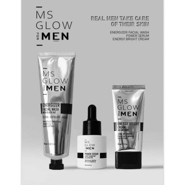 PAKET MS GLOW MEN, SERUM MS GLOW MEN, FACIAL WASH MS GLOW MEN