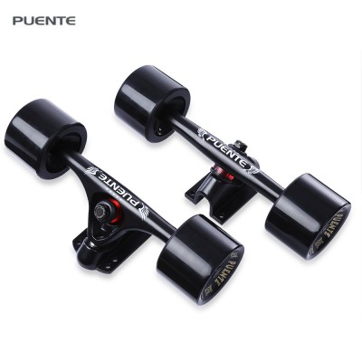 PUENTE 2 pcs Universal Tahan Lama Magnesium Alloy 7 inch Skateboard Truk dengan Roda Kamera &