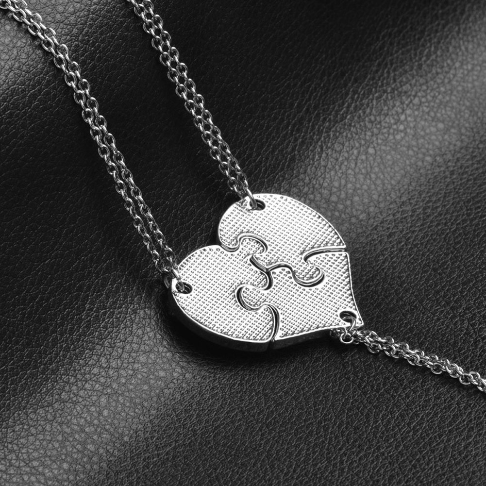 Korea Style Personalized Alloy  Little Middle Big Sister Puzzle Love Necklace