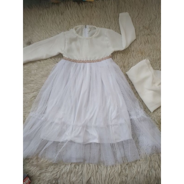 Gamis Anak Putih Tutu Gamis Putih Anak Tile 3-7th