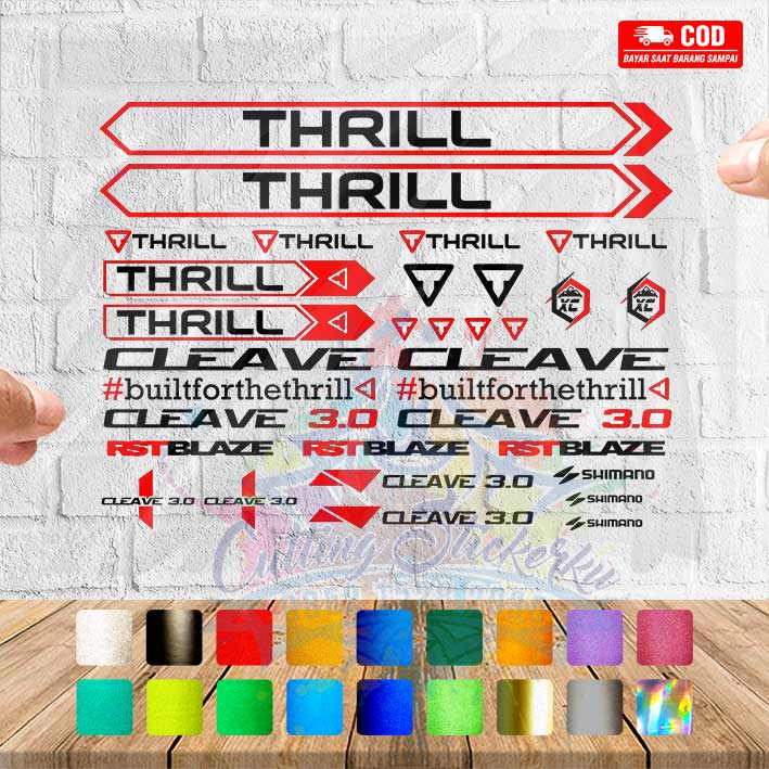 Cutting Stiker Thrill Cleave 3.0 Set Dewasa Variasi Sepeda Sticker Frame Aksesoris Body Style Lipat Keren Decal Striping Bike Road Fixie Mtb Balap  Timbul Universal Murah Reflective Nyala Tahan Air Bodi Hologram Batang Gunung Anak Sepedah Kustom Modif