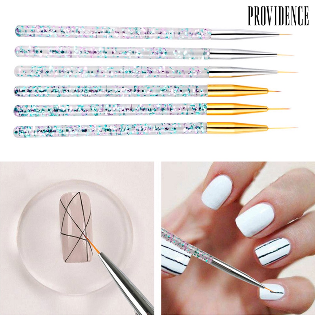 Providence 3Pcs / Set Pena Ukir Kuku Ultra Tipis Bahan Akrilik Untuk Nail Art / Manicure DIY