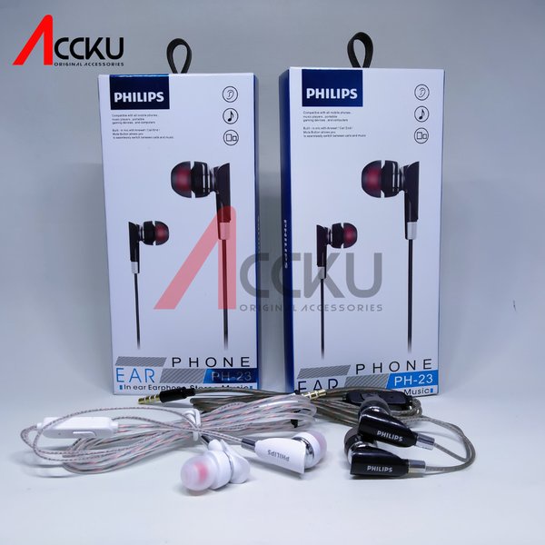 Philips PH-23 Universal Handsfree 3.5mm Headset | Earphone Universal With Microphone &amp; Function Button