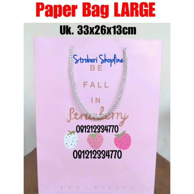 

Paper Bag Strawberry LARGE (Uk.33x26x13cm)