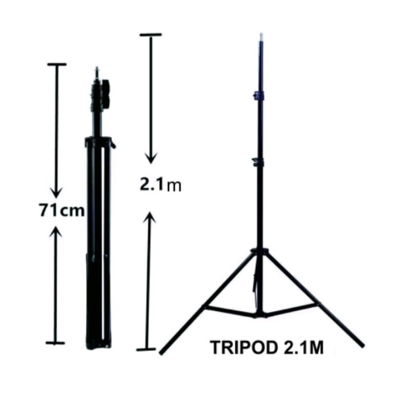 RINGLIGHT 2,6CM LAMPU VLOG LIVE 26CM RINGLIGHT SELFIE TRIPOD 2.1M MULTIFUNGSI