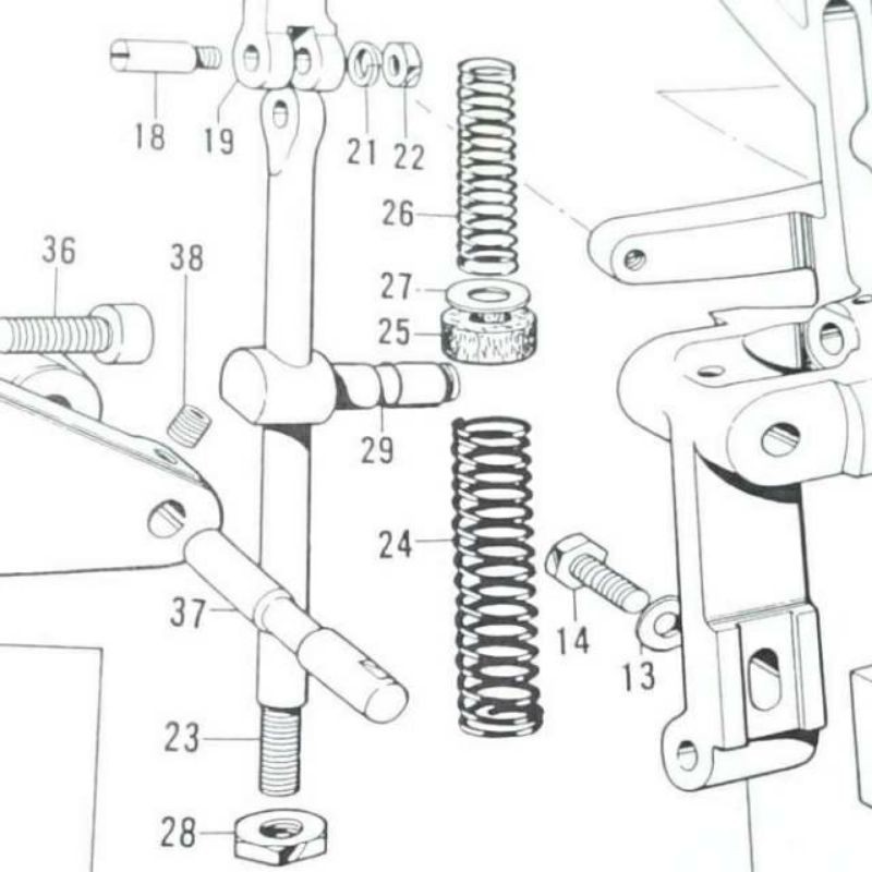 No 141554001 Tiang Spring Mesin Jahit Lubang Kancing Brother B814