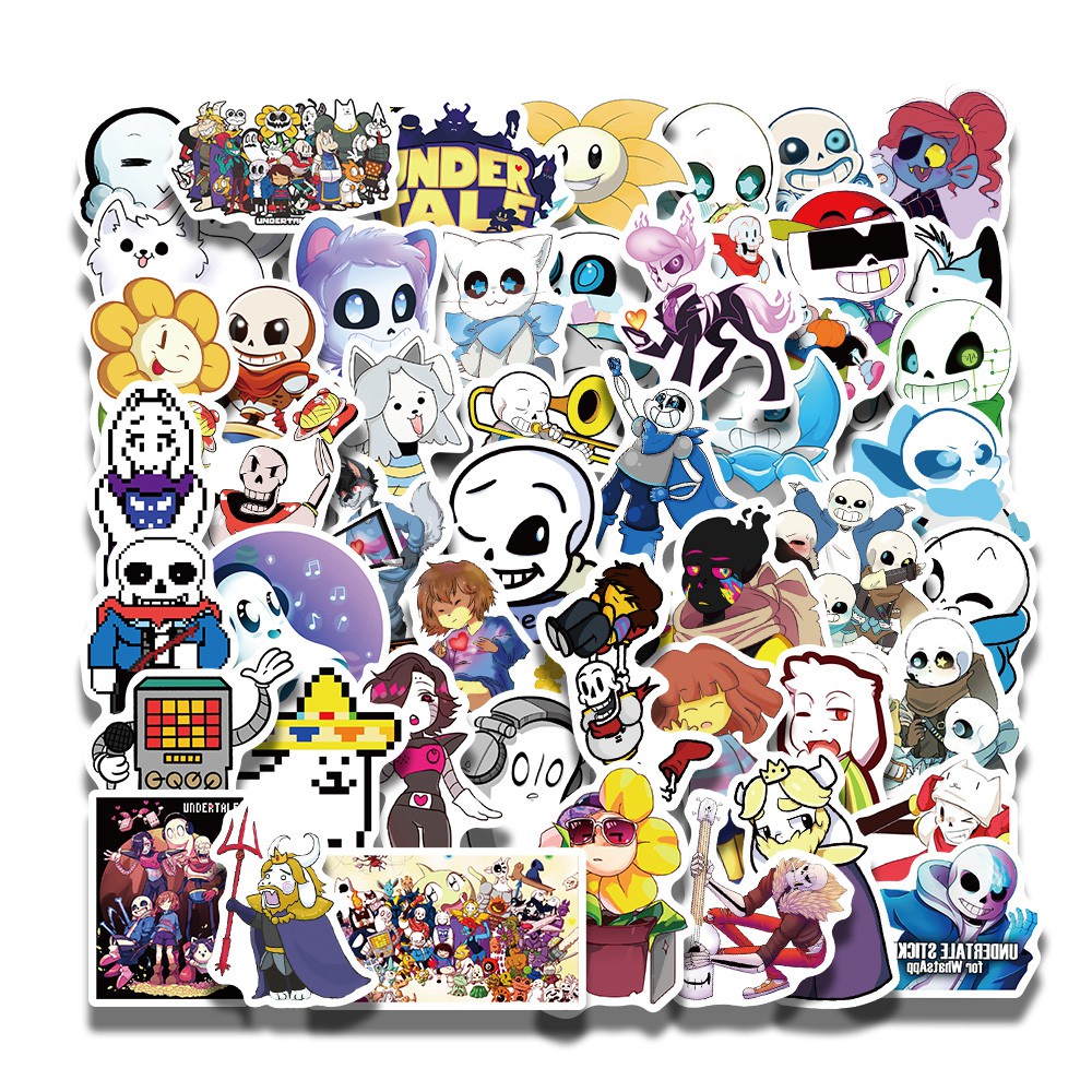 50pcs Undertale Hot Games Lable Stickers For Cars Motorcycles Children's toys Decal Luggage Skateboards Computer Box