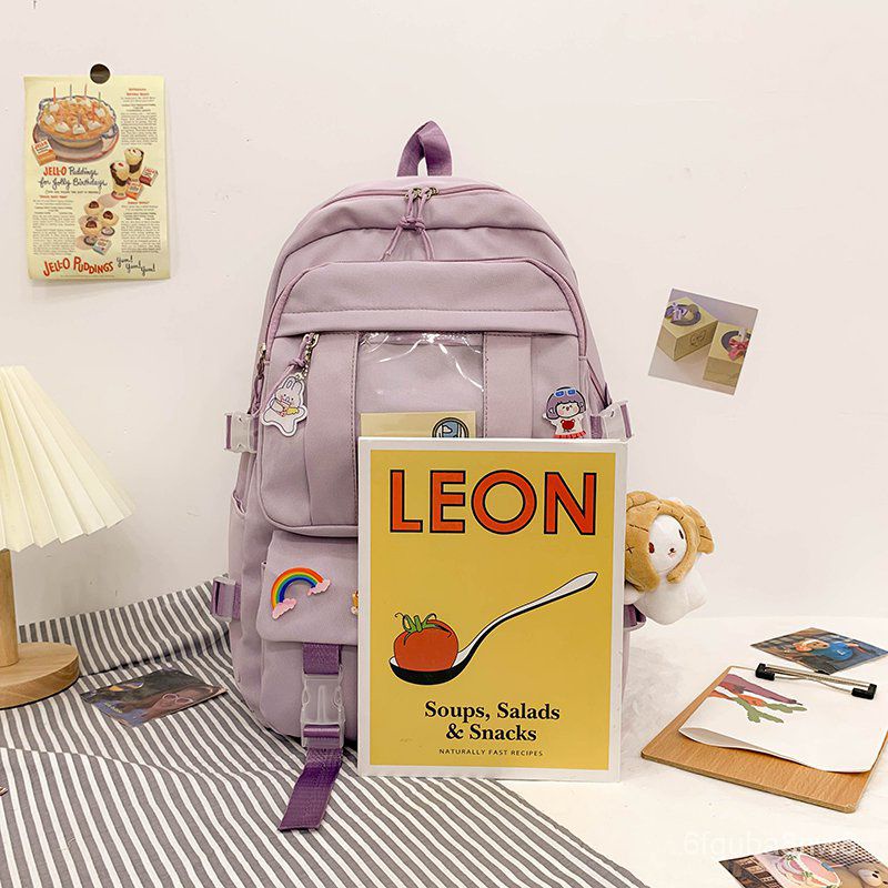 TAS SEKOLAH SD SMP BAHAN KANVAS GRATIS PIN DAN GANTUNGAN BONEKA LUCU/READY STOCK MODEL TERBARU KEKINIAN BEST SELLER/TAS ANAK IMPORT MODEL KOREA
