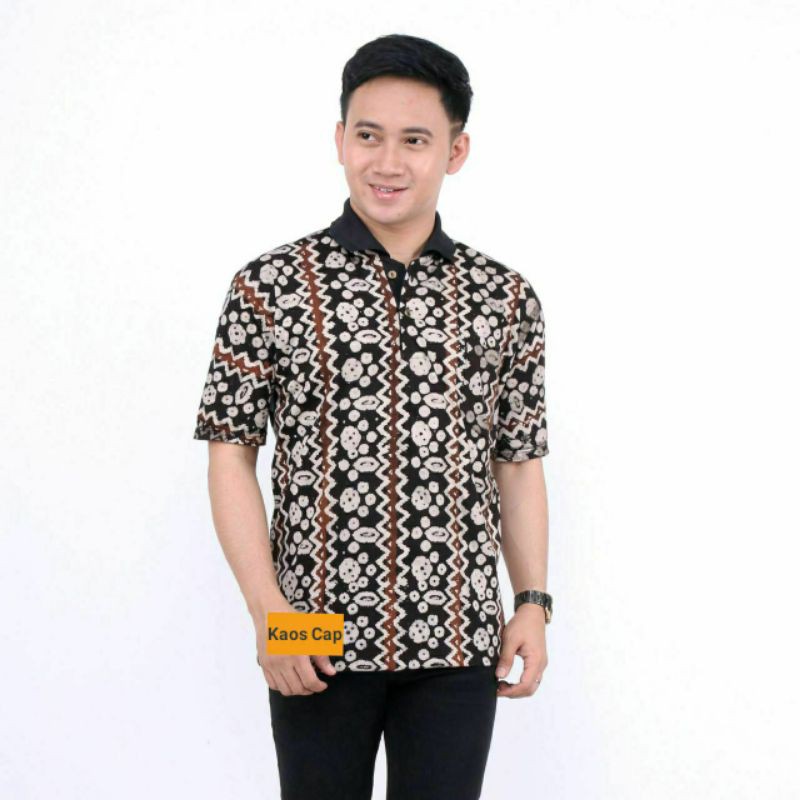 kaos batik kerah