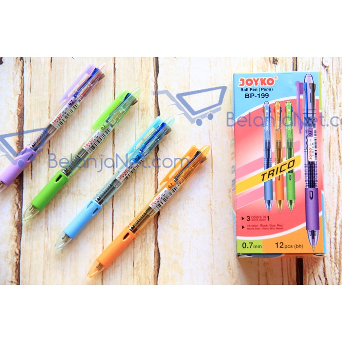 Pen Joyko TRICO (3 warna) BP-199 [1 LUSIN]