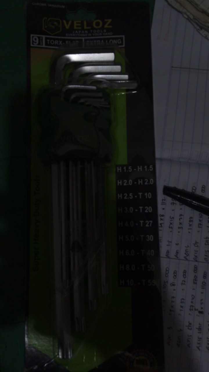 Veloz 9 Pcs Kunci L Panjang Kombinasi Hex - Star Vanadium Chrome