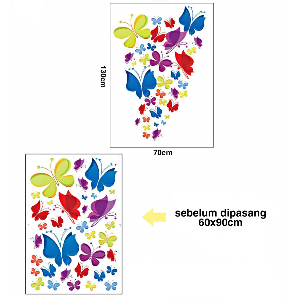 RELIZA WALL STICKER / Stiker Dinding KUPU KUPU BUTTERFLY JM7271