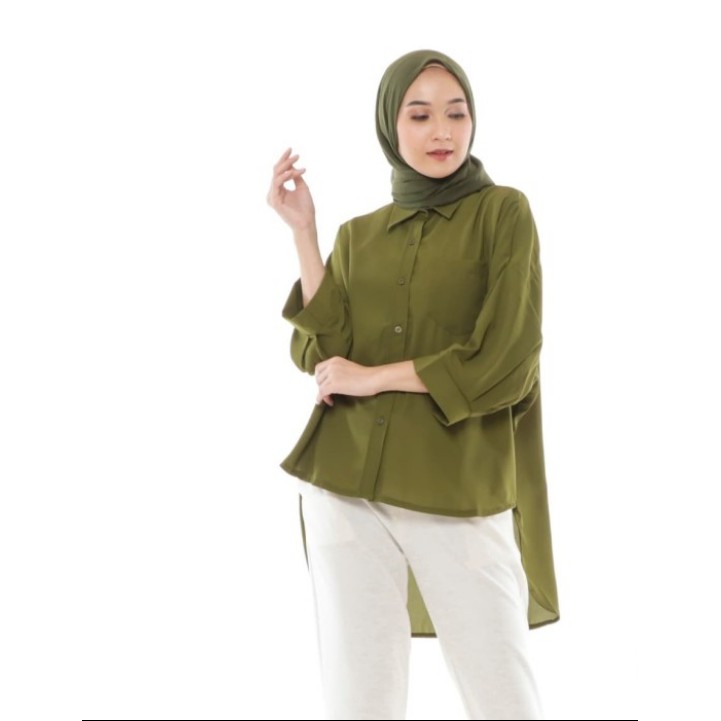 Atasan Muslim Wanita | Oversized Blouse Army | Original
