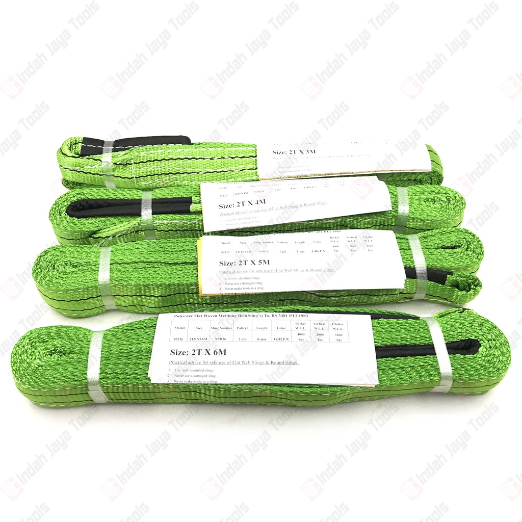 BENZ Webbing Sling Belt 2 TON Hijau - Tali Angkat Double Ply