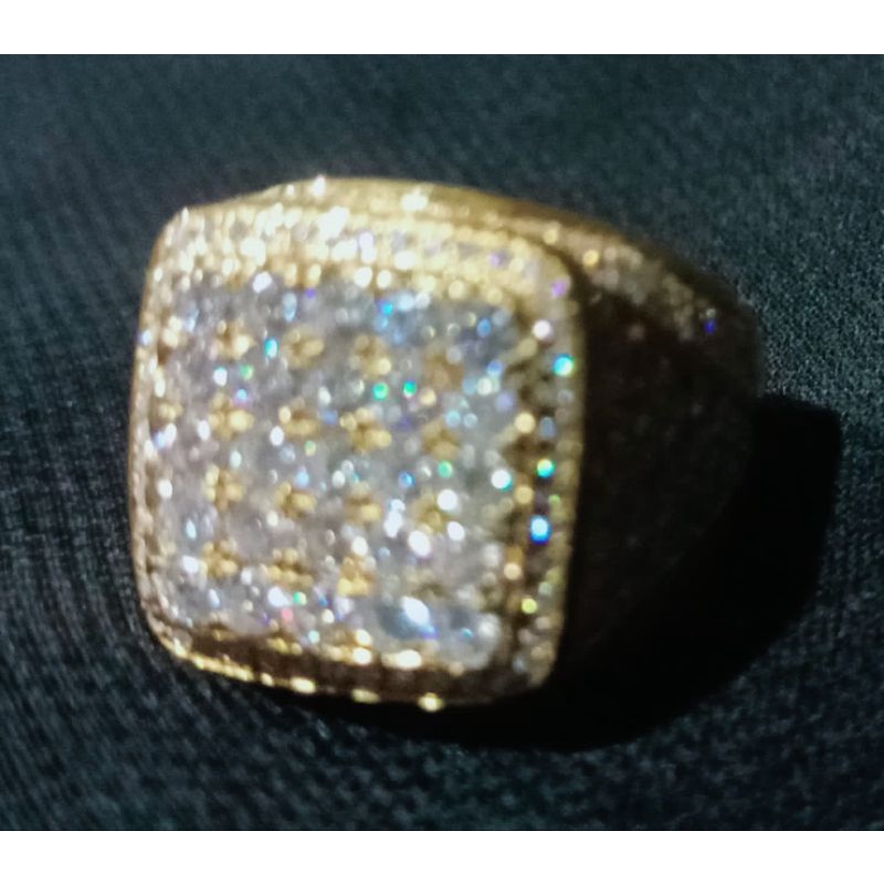 cicin  model stempel pria emas 18k mix perak diamond meisonet GRA