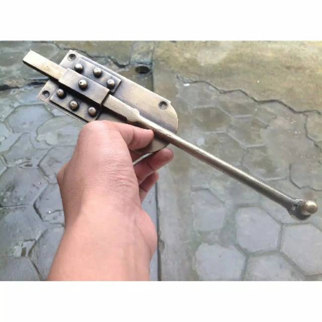 TERMURAH Grendel Pintu Batavia Rumah Pagar Kuningan Antik Panjang 20cm 30cm