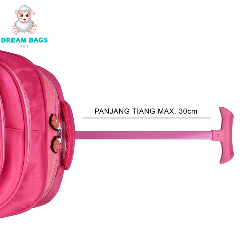 Dream Bags Tas Koper Anak Perempuan Import Karakter TIMBUL Tas Sekolah Anak SD Troli Anak Perempuan Tas Trolley Anak