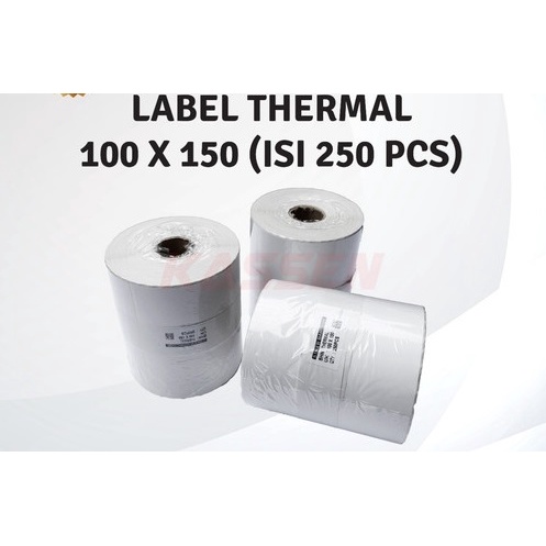 Kertas Resi Sticker/ Ukuran 100 x 150 MM Thermal Label Direct Barcode isi 250 Pcs Ukuran A6/ Kertas Print Thermal Untuk Online Shop Murah Ready Stock