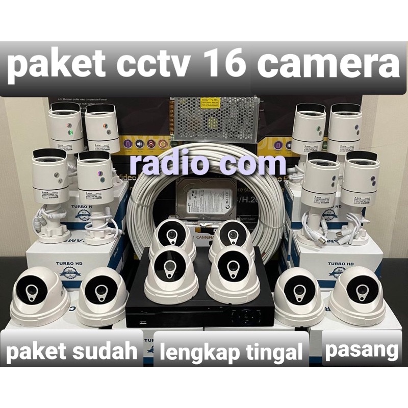 paket cctv 16 channel 16 kamera 5mp 1080p turbo hd ic sony