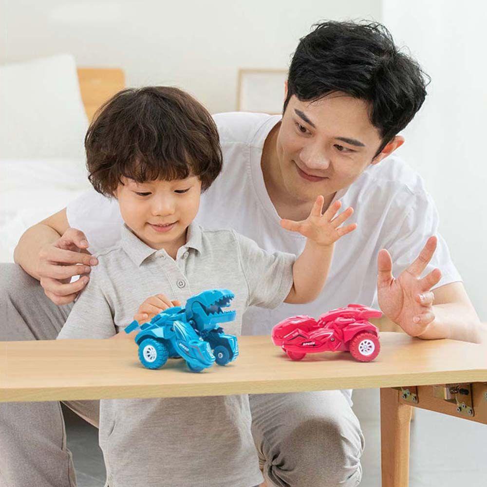 Nickolas1 Mobil Deformasi Dinosaurus Anak Kids Pull Back Car Vehicles Toy Inertial Sliding Dino Car Hadiah Mainan Mobil Robot Dinosaurus