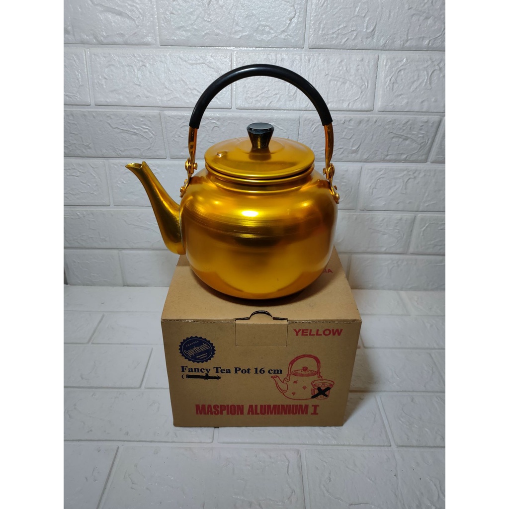 MASPION TEKO AIR FANCY KUNING 16 CM / TEKO ALUMUNIUM / TEKO MASPION