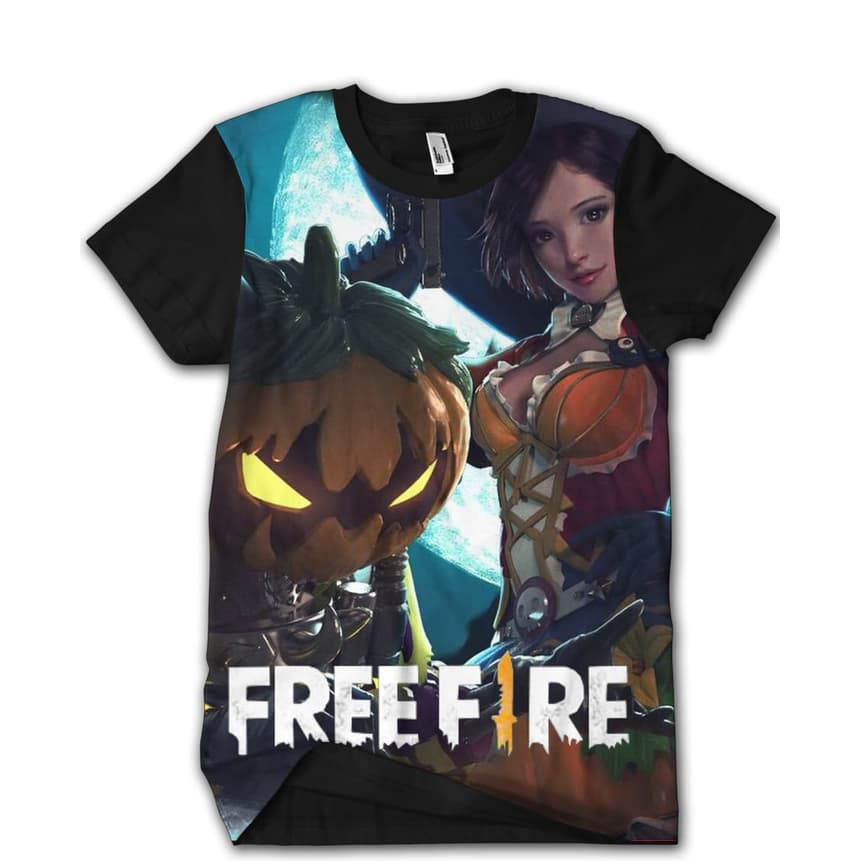 T SHIRT KAOS DISTRO PRINTING 3D BAJU PRIA GAME GAMES FREE FIRE 1 - free fire - halloween bundle