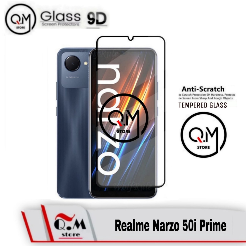 Tempered Glass Layar Realme Narzo 50i Prime 2022 Anti Gores  Screen Guard Pelindung Layar Full 9D