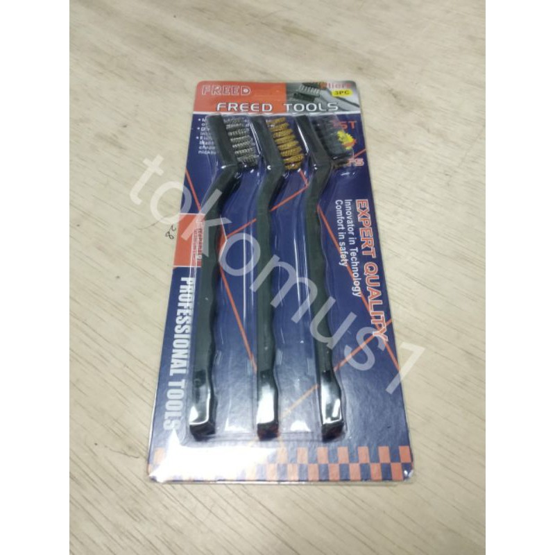 SIKAT KAWAT MINI SET 3 PCS BESI KUNINGAN BAJA NYLON KECIL-FREED