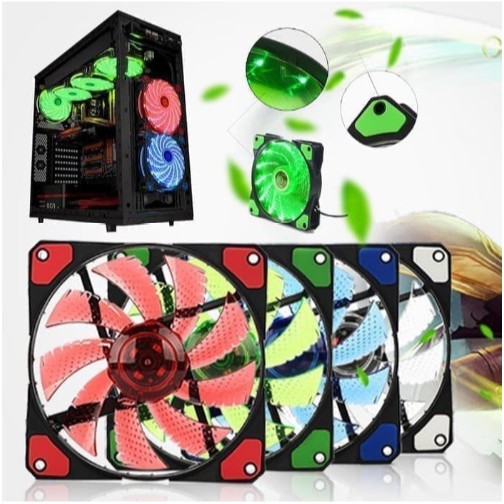 fan case led 15 nyk - fan casing 12cm led Kipas PC color