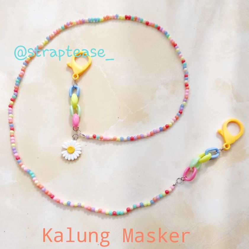 Strap Masker / Kalung Masker / Tali Masker Rantai Pastel Bunga Lebah Lucu