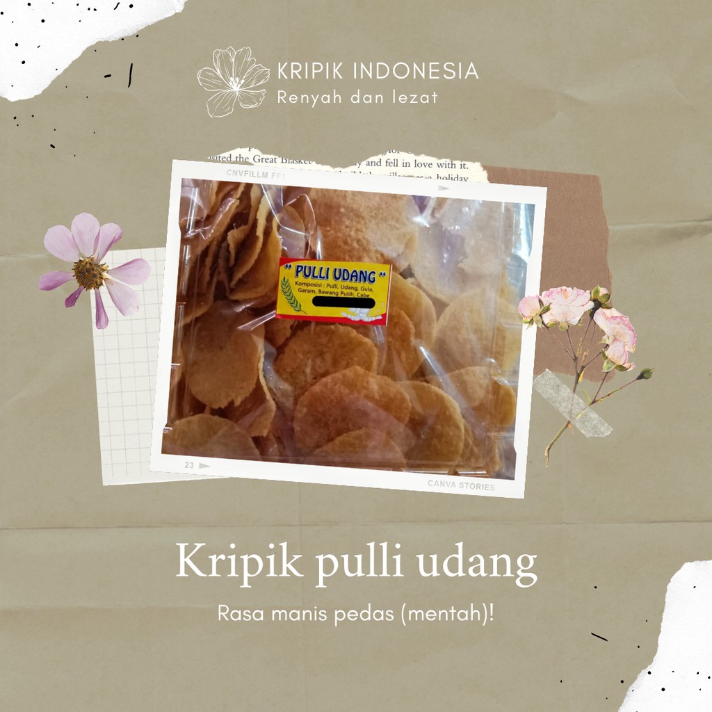 

Kripik puli udang manis pedas (mentah)