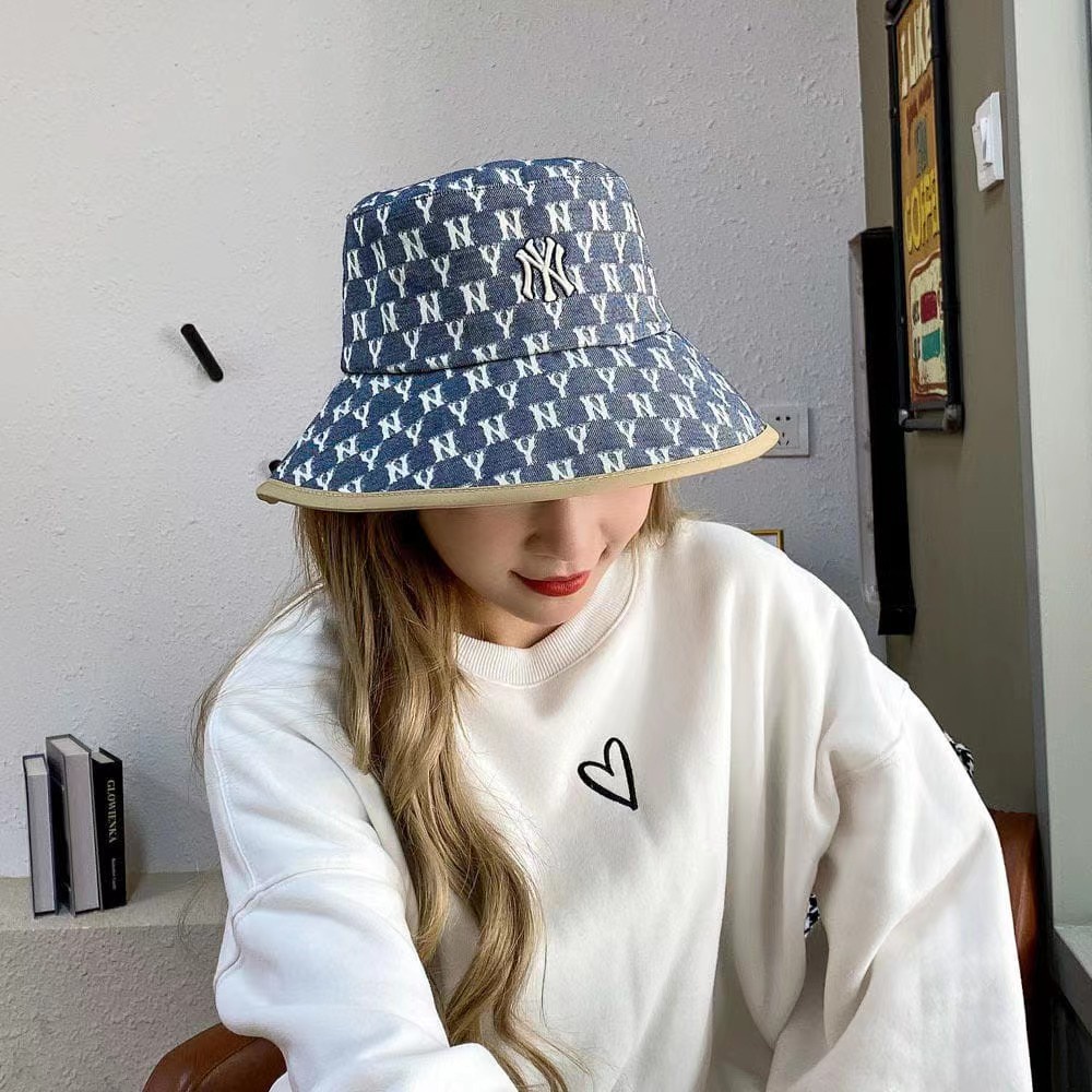NEXTSTOP-136 Topi Bucket Wanita Gaya Kasual Bordir Pantai Hat Visor Lebar outdoor