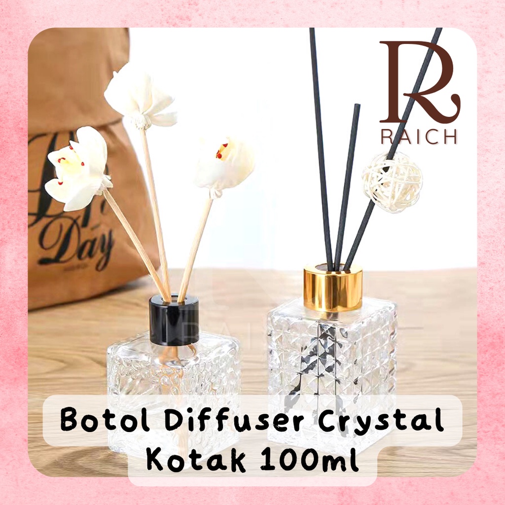 100ml Kotak Botol Reed Diffuser Paket Tutup Neck Plastik Emas Silver Gold Rose