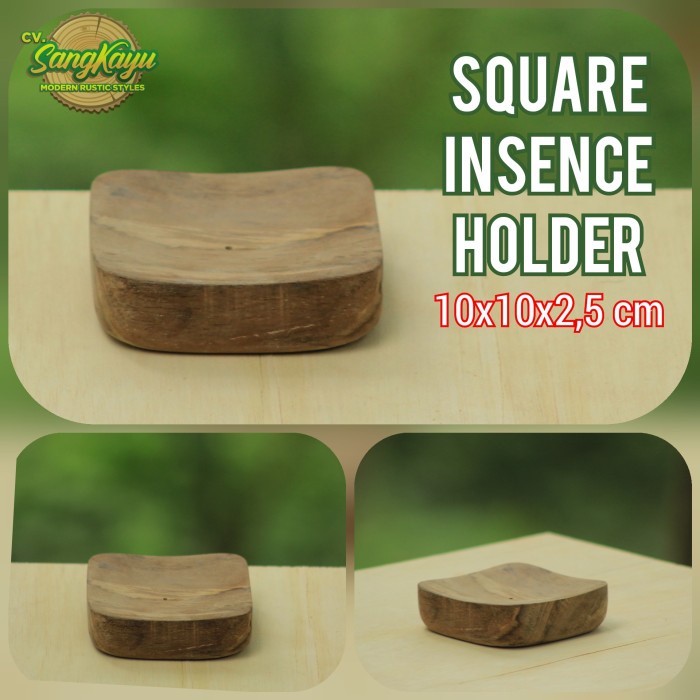 Incense burner tempat bakar dupa wooden stick holder jati mahoni kotak - kayu jati